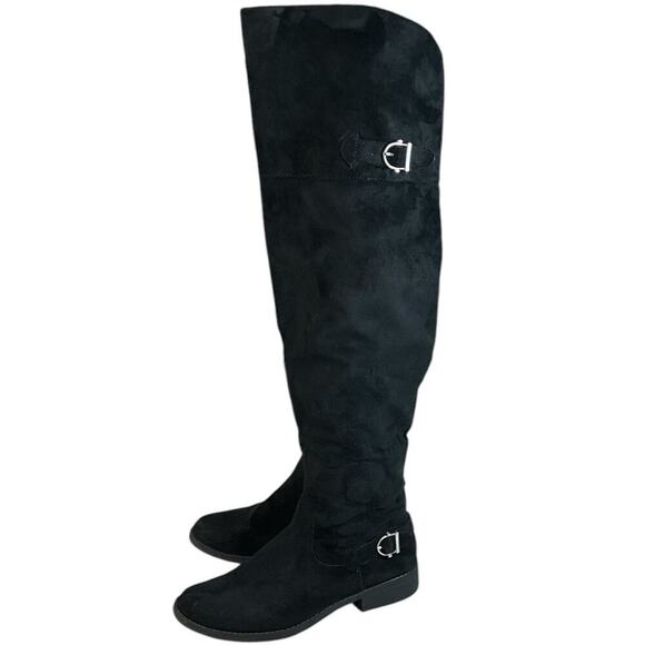 American Rag Cie Boots Womens Size 7.5 Adarra Over the Knee Tall Riding Black - Picture 4 of 16